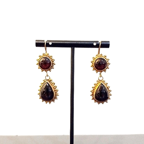 Silver garnet earrings